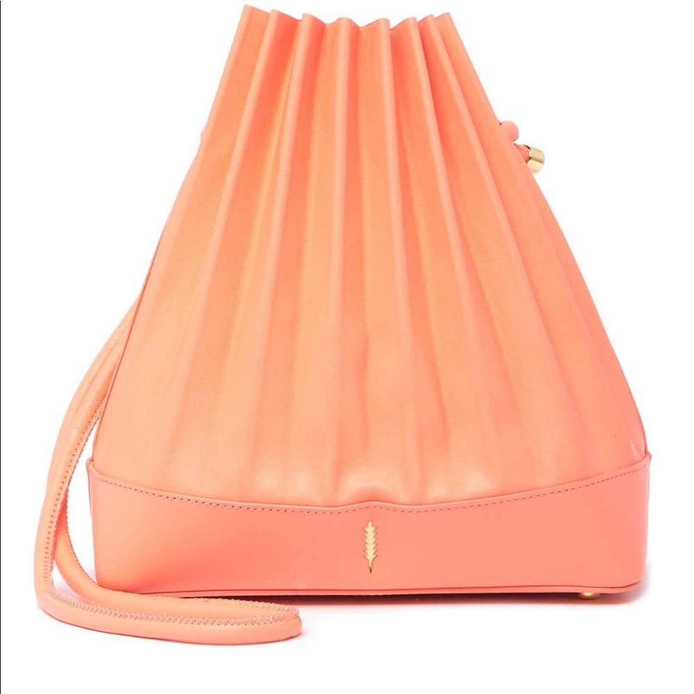 NWT Thacker Lydia Leather Bucket Bag Purse Coral